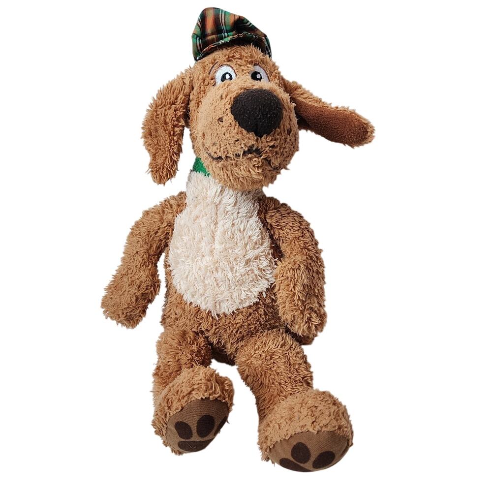 Kohls Cares Go Dog Go Plush Puppy Dog Green Scarf Plaid Hat 16" Stuffed Animal